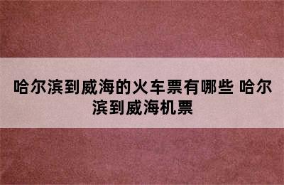 哈尔滨到威海的火车票有哪些 哈尔滨到威海机票